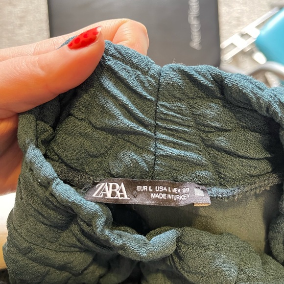 Zara Quilted Teal Top-Large worn Once - Picture 4 of 4